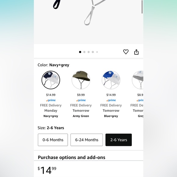 Kids Smiley Face Bucket Hat Set - Navy and White - Picture 2 of 9